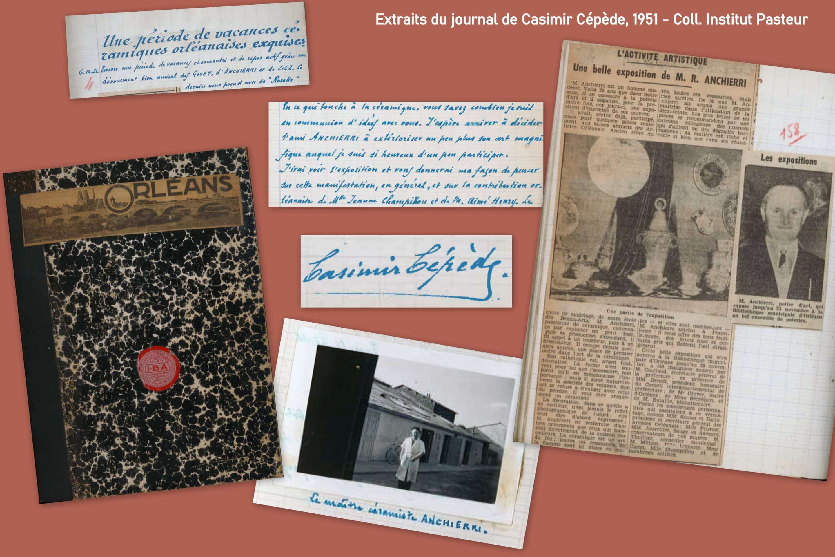 Extraits du journal de 1951 de Casimir Cépède - Coll. Institut Pasteur