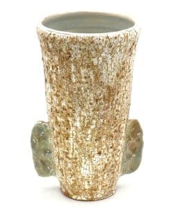 Vase crispé blanc beige anses pincées Orléans