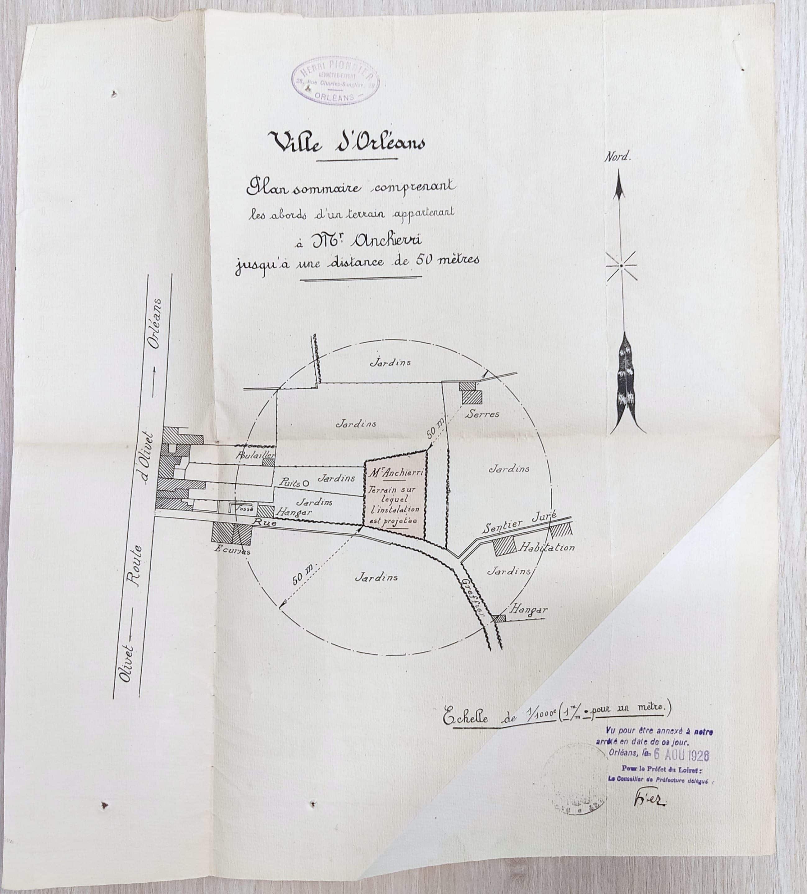 plan du projet d'atelier 1926