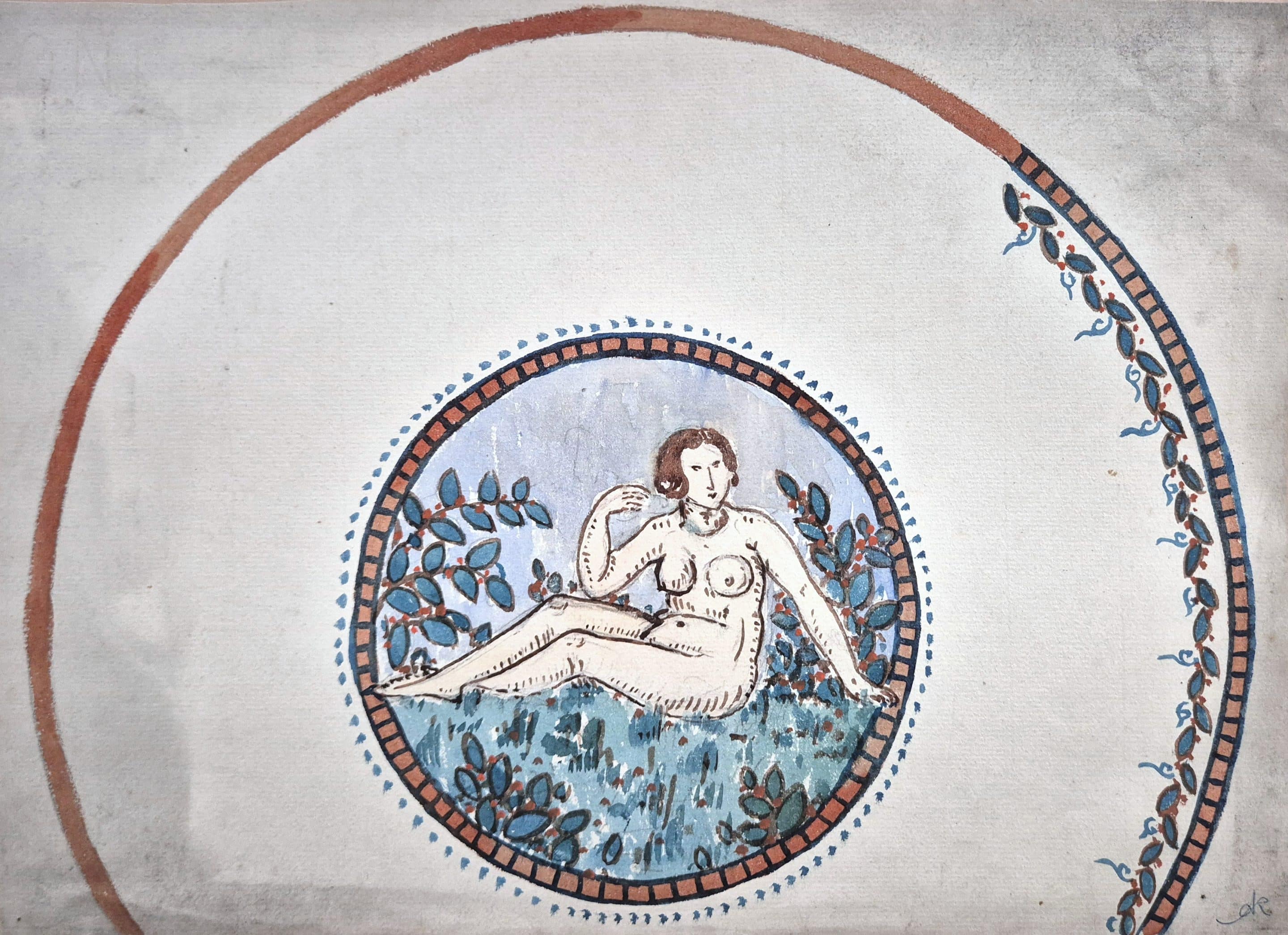 dessin préparatoire René Anchierri Nu dessin préparatoire René Anchierri Nu