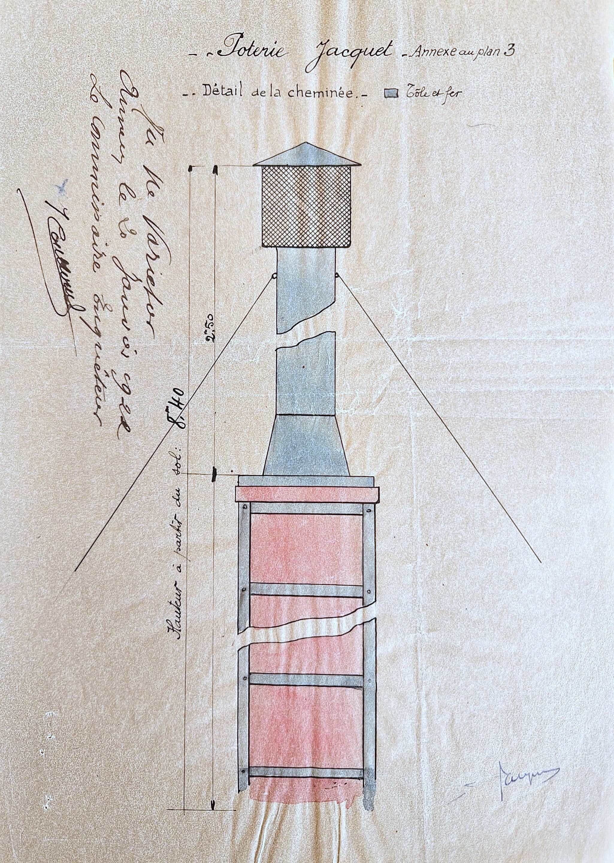 Plan de la cheminée 1922