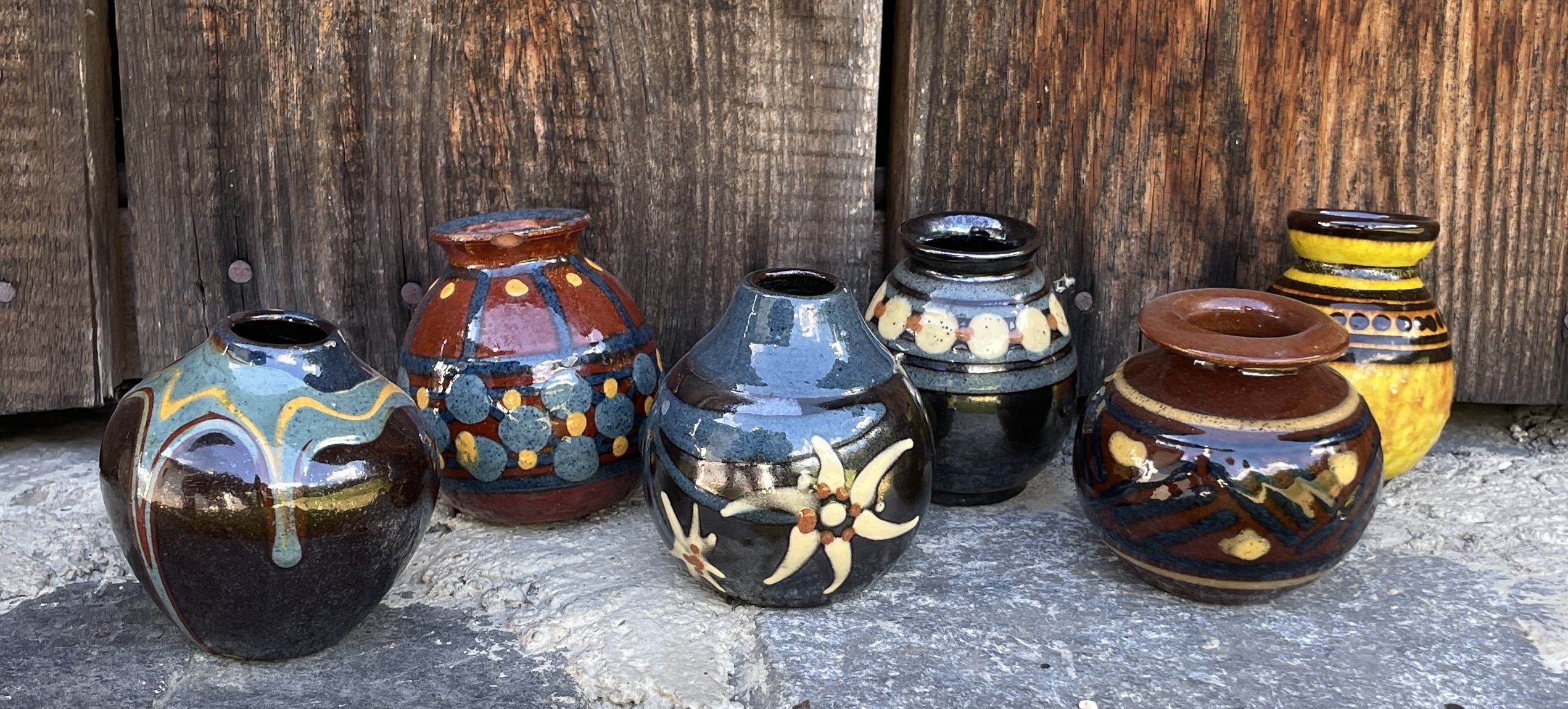 Vases JP et MJ de petites tailles, échantillons pour les représentants de commerce